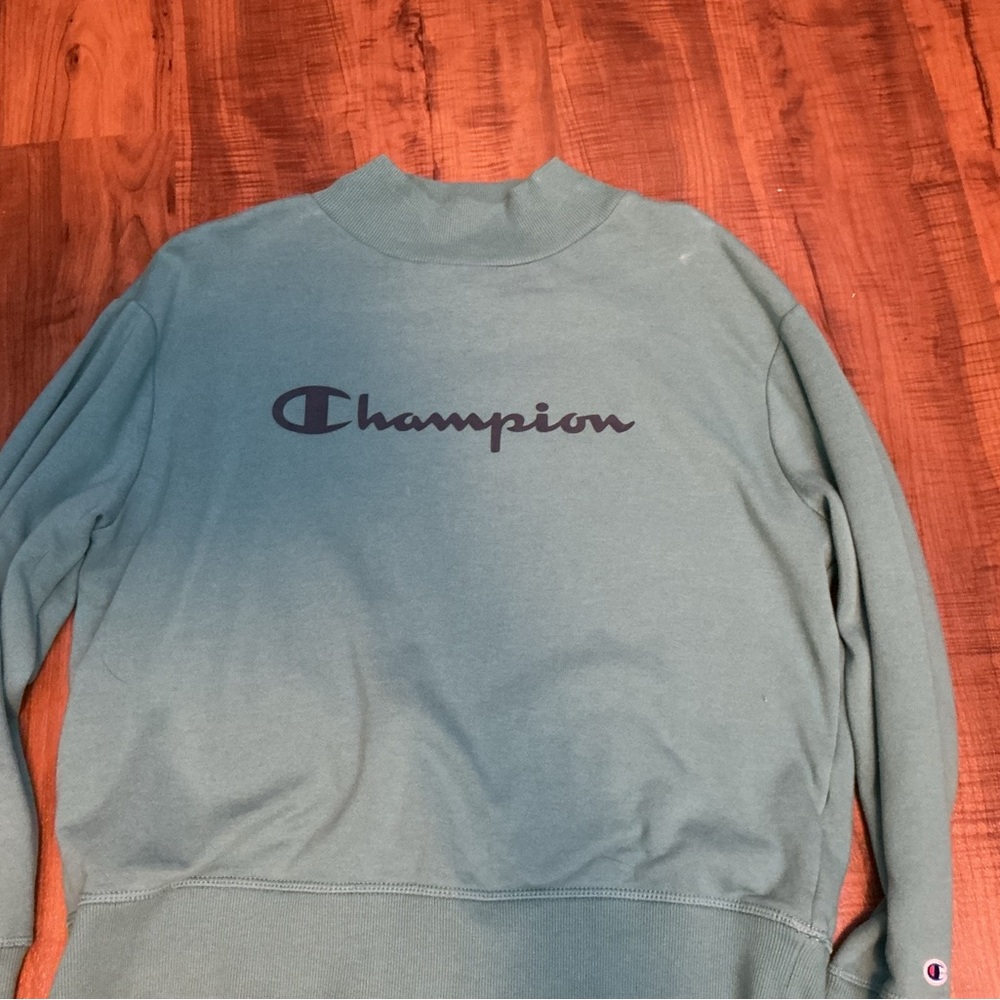 Champion Men's Teal Crewneck Sweater